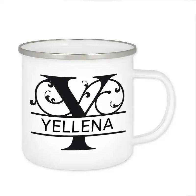 Emaille Tasse mit Namen | Motiv 1 | Yellena - Druckerino