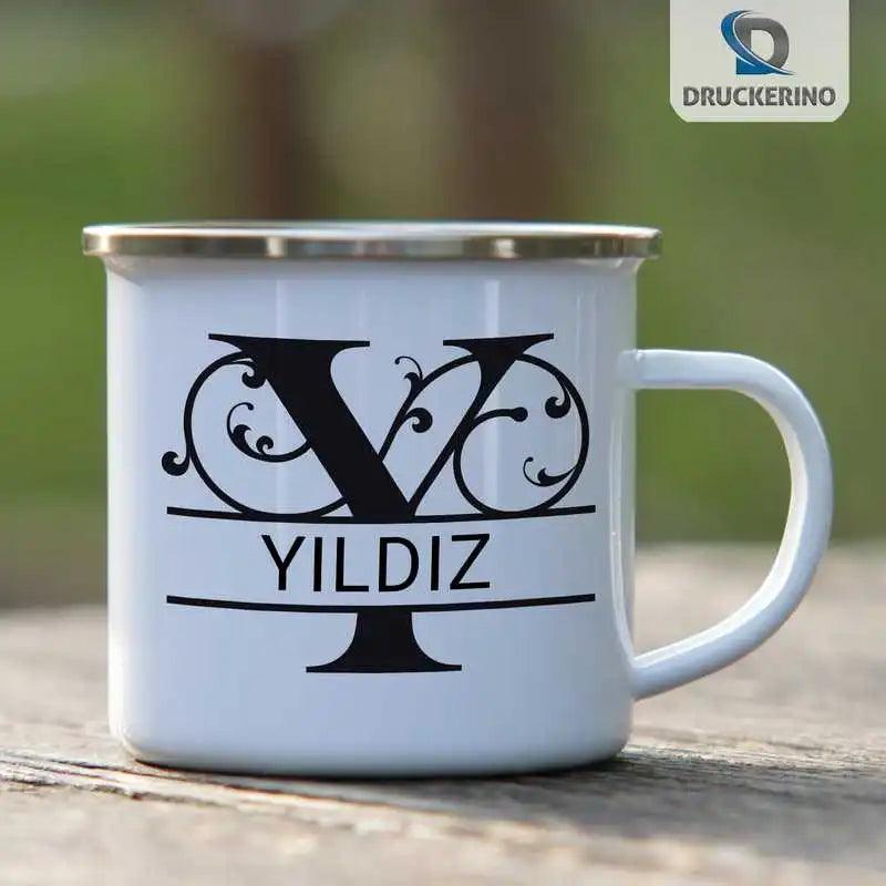 Emaille Tasse mit Namen | Motiv 1 | Yildiz - Druckerino