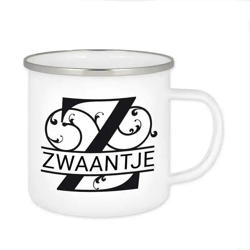 Emaille Tasse mit Namen | Motiv 1 | Zwaantje - Druckerino