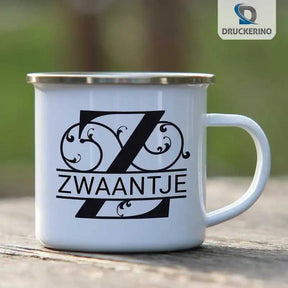 Emaille Tasse mit Namen | Motiv 1 | Zwaantje - Druckerino