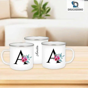 Emaille Tasse mit Namen | Motiv 2 | Amita - Druckerino