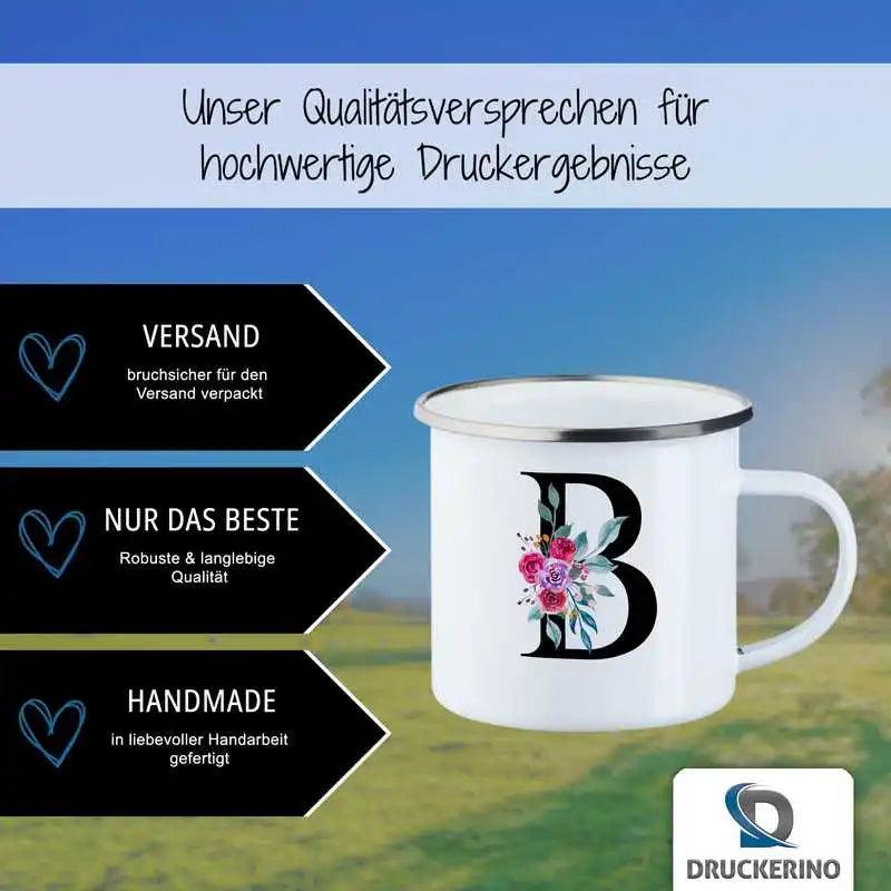 Emaille Tasse mit Namen | Motiv 2 | Berit - Druckerino