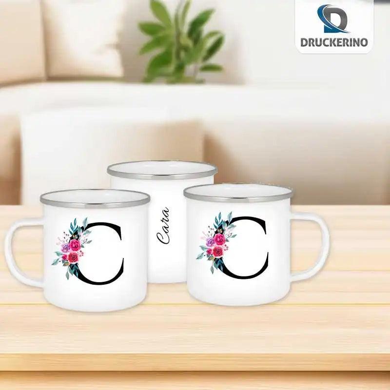 Emaille Tasse mit Namen | Motiv 2 | Cara - Druckerino