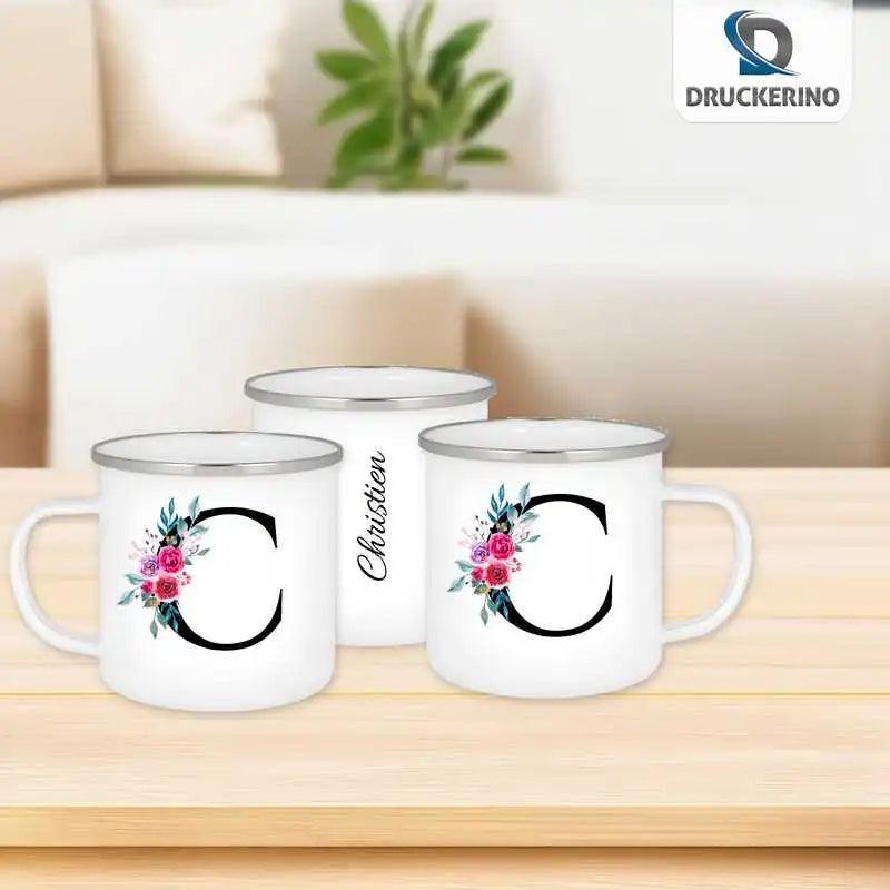 Emaille Tasse mit Namen | Motiv 2 | Christien - Druckerino