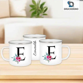 Emaille Tasse mit Namen | Motiv 2 | Esmeralda - Druckerino