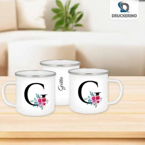 Emaille Tasse mit Namen | Motiv 2 | Gitte - Druckerino