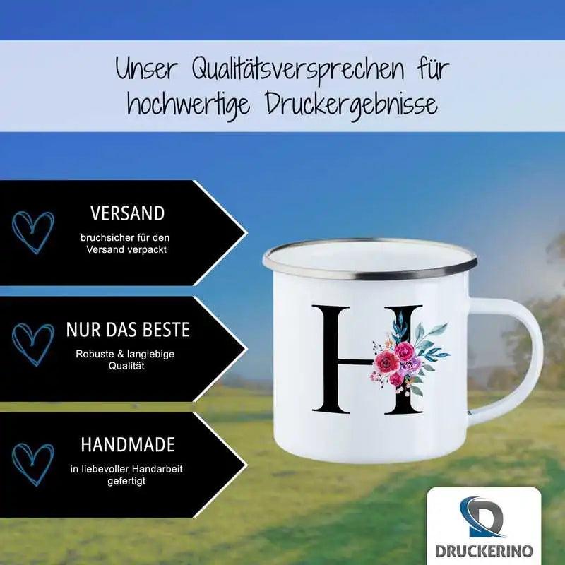 Emaille Tasse mit Namen | Motiv 2 | Hulda - Druckerino