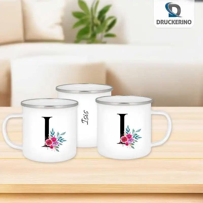 Emaille Tasse mit Namen | Motiv 2 | Isis - Druckerino