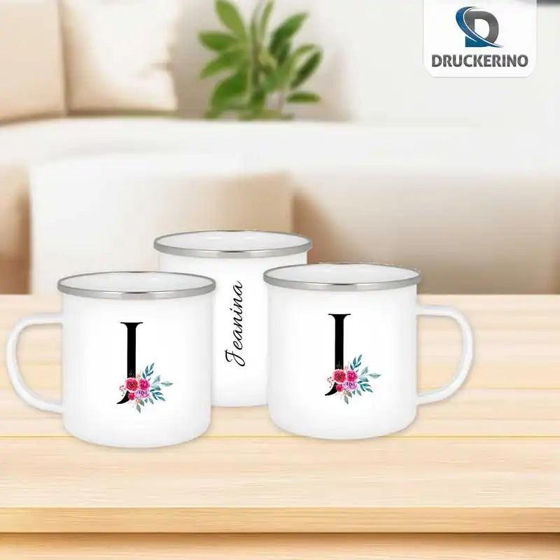 Emaille Tasse mit Namen | Motiv 2 | Jeanina - Druckerino