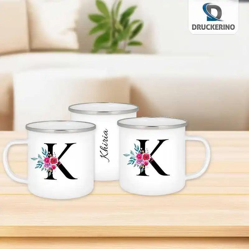 Emaille Tasse mit Namen | Motiv 2 | Khiria - Druckerino