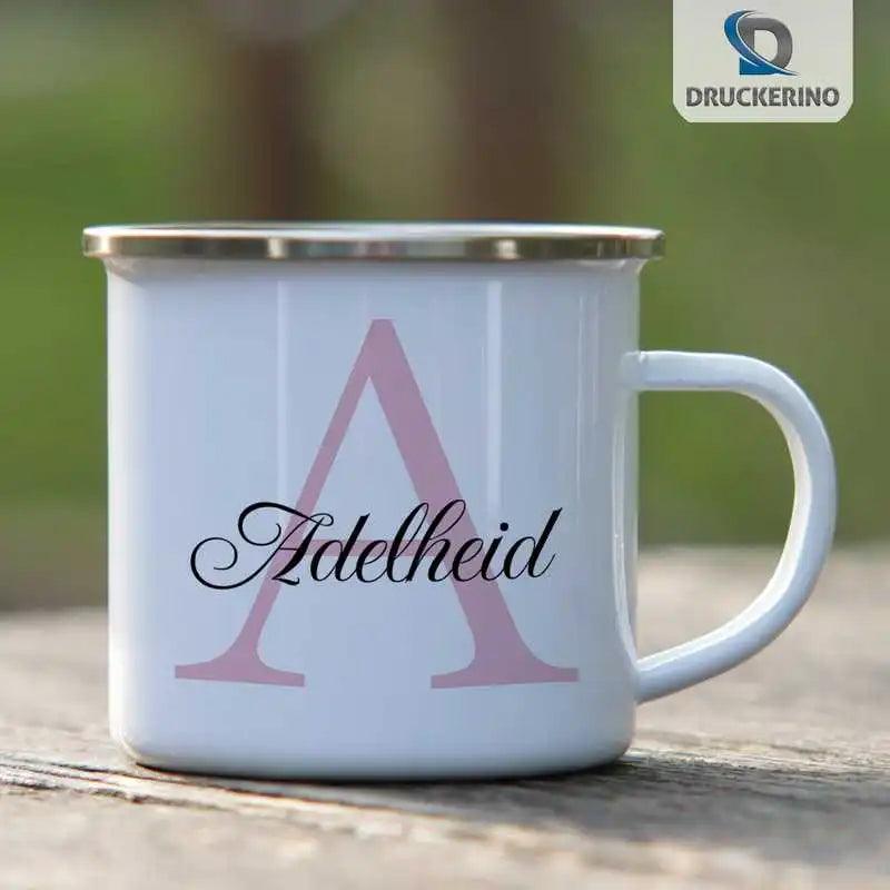Emaille Tasse mit Namen | Motiv 3 | Adelheid - Druckerino