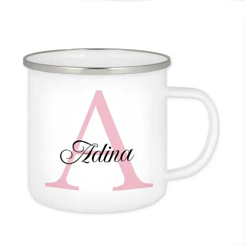 Emaille Tasse mit Namen | Motiv 3 | Adina - Druckerino