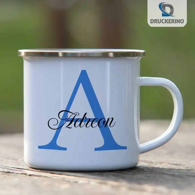 Emaille Tasse mit Namen | Motiv 3 | Adreon - Druckerino