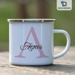 Emaille Tasse mit Namen | Motiv 3 | Agnes - Druckerino