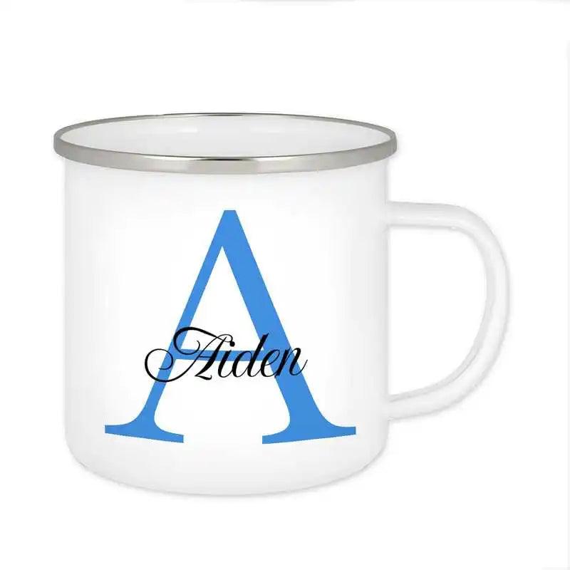 Emaille Tasse mit Namen | Motiv 3 | Aiden - Druckerino