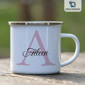 Emaille Tasse mit Namen | Motiv 3 | Aileen - Druckerino