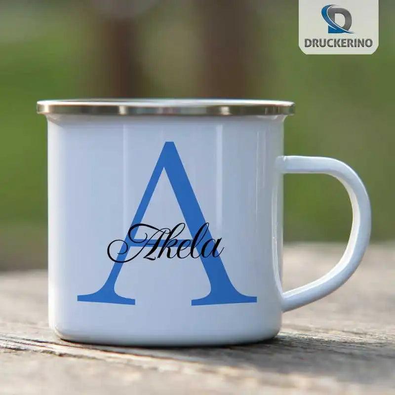 Emaille Tasse mit Namen | Motiv 3 | Akela - Druckerino