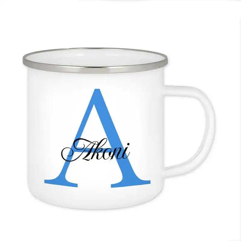 Emaille Tasse mit Namen | Motiv 3 | Akoni - Druckerino