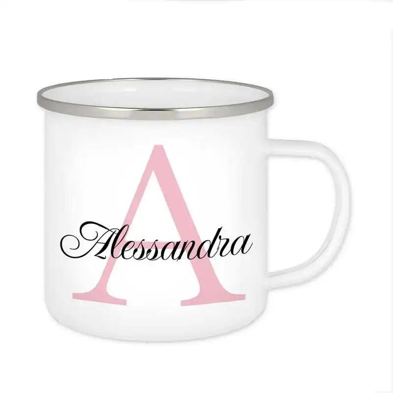 Emaille Tasse mit Namen | Motiv 3 | Alessandra - Druckerino