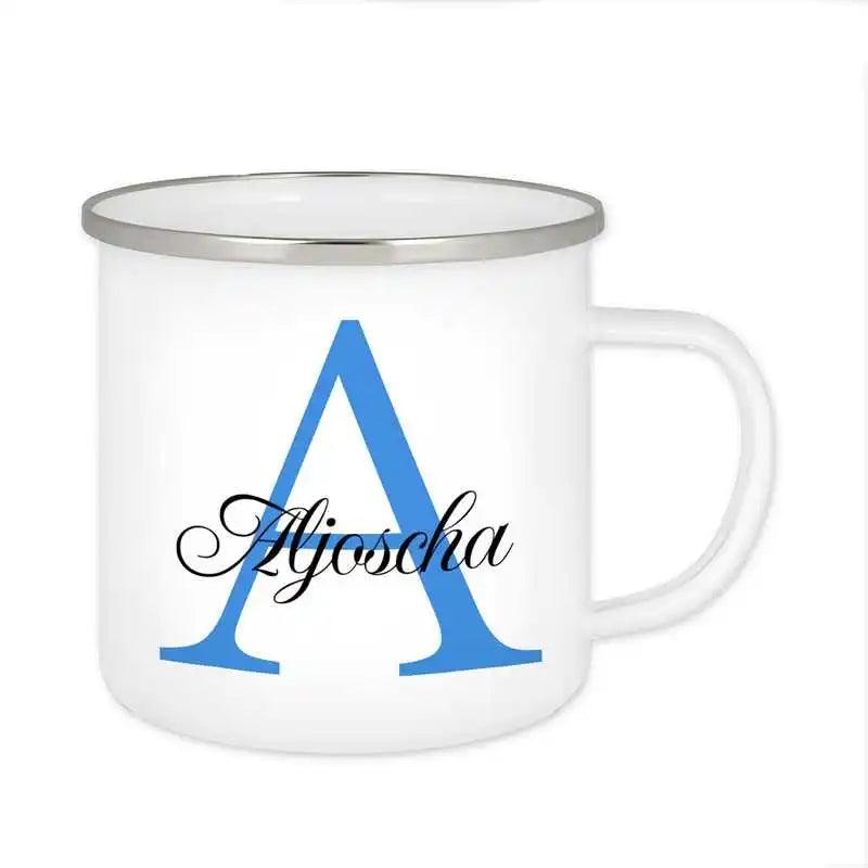 Emaille Tasse mit Namen | Motiv 3 | Aljoscha - Druckerino