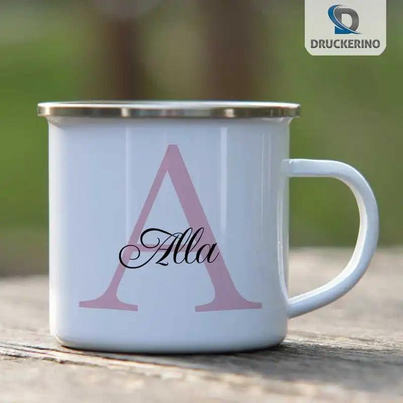 Emaille Tasse mit Namen | Motiv 3 | Alla - Druckerino