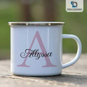 Emaille Tasse mit Namen | Motiv 3 | Allyssa - Druckerino