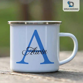 Emaille Tasse mit Namen | Motiv 3 | Alwin - Druckerino