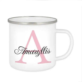 Emaille Tasse mit Namen | Motiv 3 | Amaryllis - Druckerino