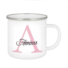 Emaille Tasse mit Namen | Motiv 3 | Amina - Druckerino