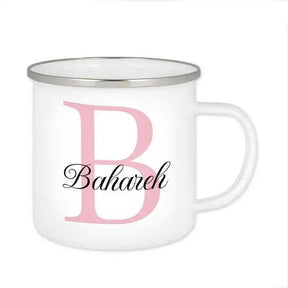 Emaille Tasse mit Namen | Motiv 3 | Bahareh - Druckerino