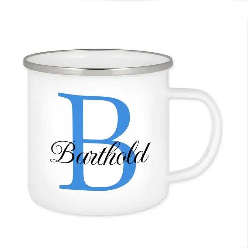 Emaille Tasse mit Namen | Motiv 3 | Barthold - Druckerino