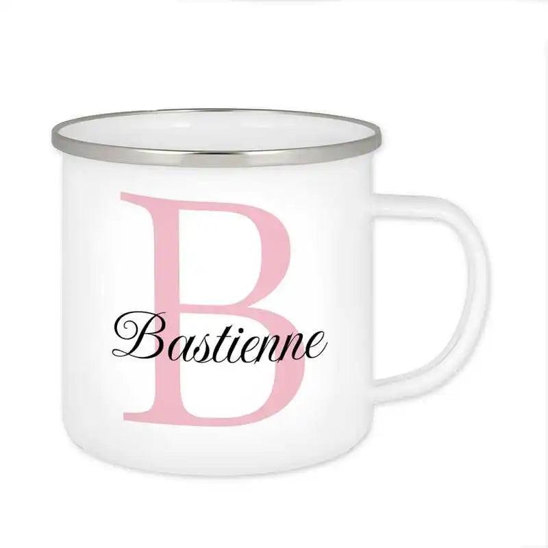 Emaille Tasse mit Namen | Motiv 3 | Bastienne - Druckerino