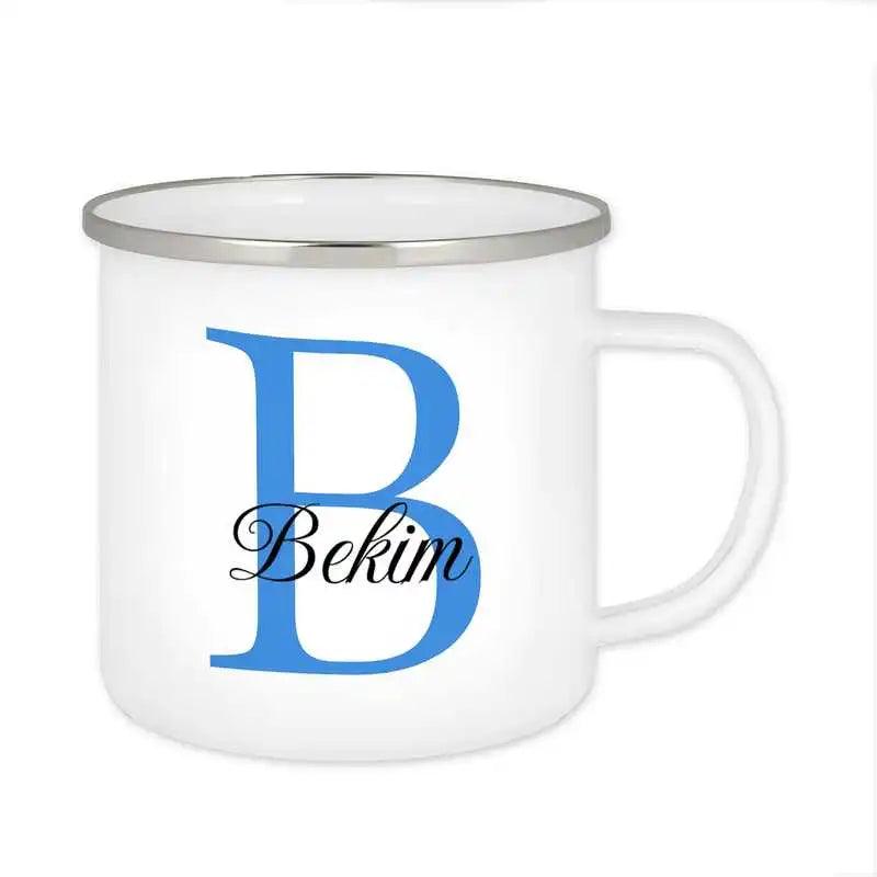 Emaille Tasse mit Namen | Motiv 3 | Bekim - Druckerino