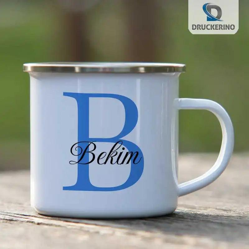 Emaille Tasse mit Namen | Motiv 3 | Bekim - Druckerino