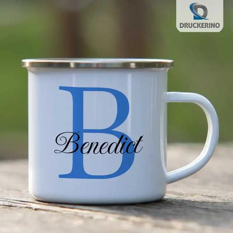 Emaille Tasse mit Namen | Motiv 3 | Benedict - Druckerino