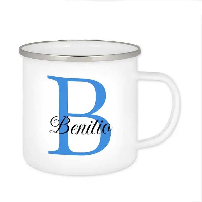 Emaille Tasse mit Namen | Motiv 3 | Benitio - Druckerino