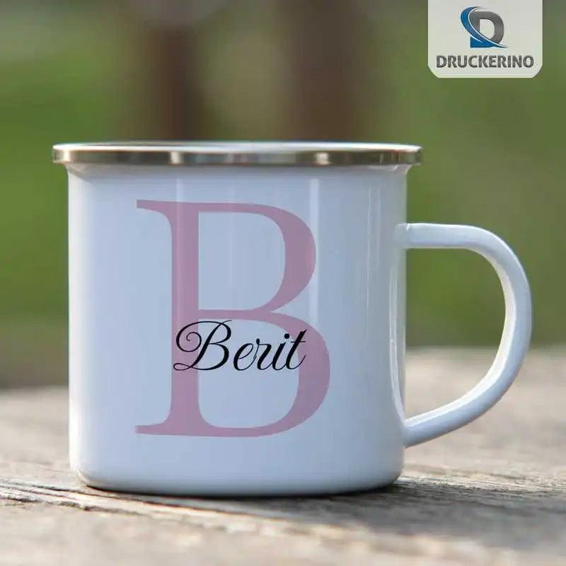 Emaille Tasse mit Namen | Motiv 3 | Berit - Druckerino