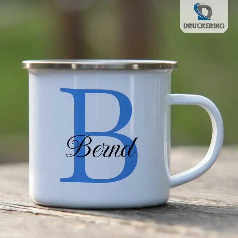 Emaille Tasse mit Namen | Motiv 3 | Bernd - Druckerino
