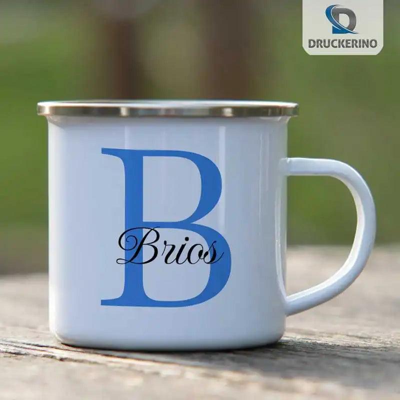 Emaille Tasse mit Namen | Motiv 3 | Brios - Druckerino