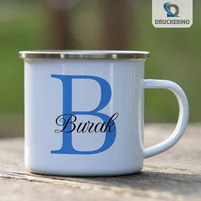 Emaille Tasse mit Namen | Motiv 3 | Burak - Druckerino