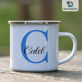 Emaille Tasse mit Namen | Motiv 3 | Caleb - Druckerino