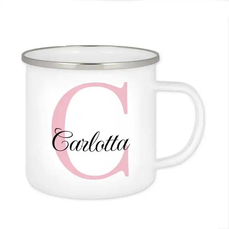 Emaille Tasse mit Namen | Motiv 3 | Carlotta - Druckerino