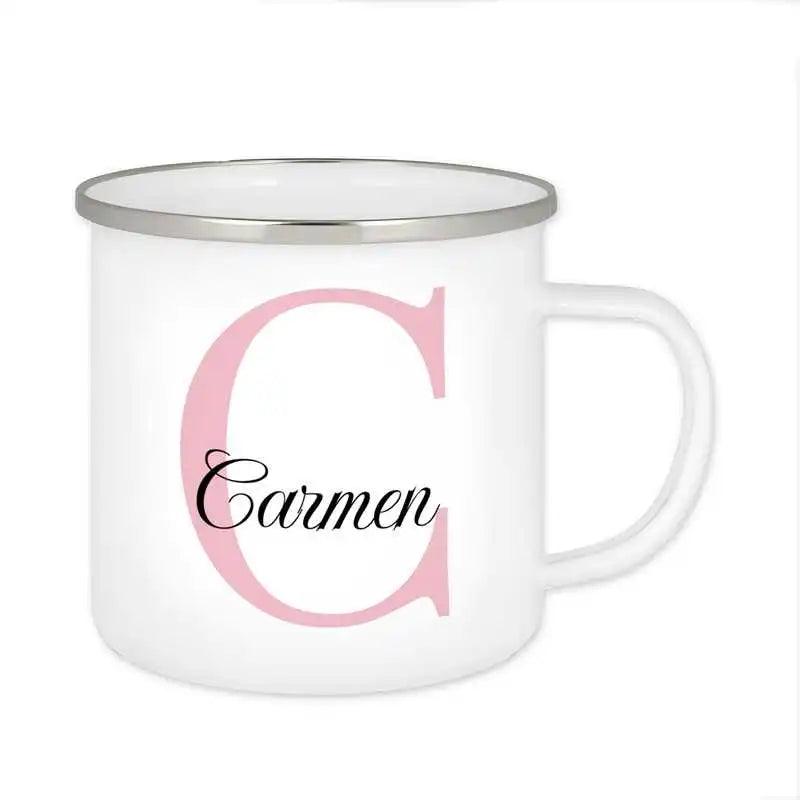 Emaille Tasse mit Namen | Motiv 3 | Carmen - Druckerino