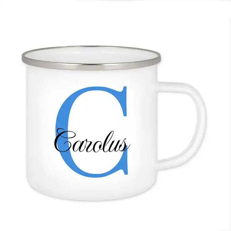 Emaille Tasse mit Namen | Motiv 3 | Carolus - Druckerino
