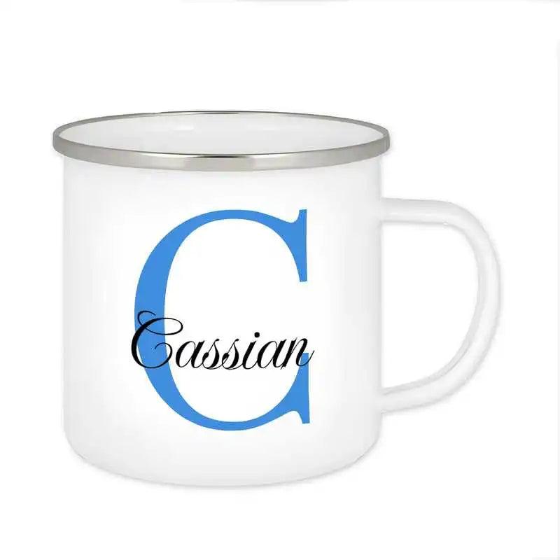 Emaille Tasse mit Namen | Motiv 3 | Cassian - Druckerino