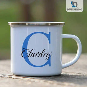 Emaille Tasse mit Namen | Motiv 3 | Charley - Druckerino