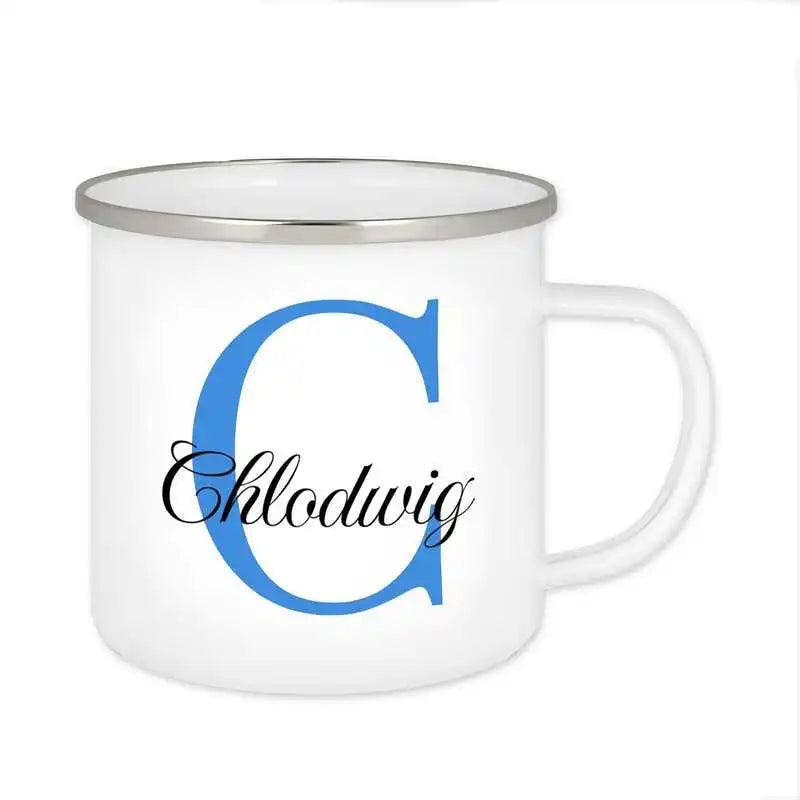 Emaille Tasse mit Namen | Motiv 3 | Chlodwig - Druckerino
