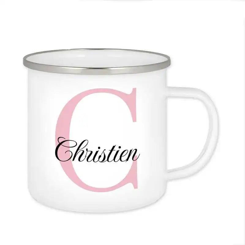 Emaille Tasse mit Namen | Motiv 3 | Christien - Druckerino