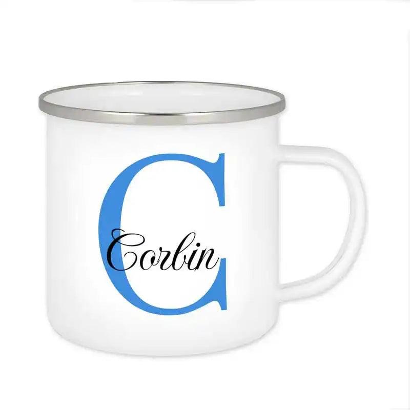 Emaille Tasse mit Namen | Motiv 3 | Corbin - Druckerino