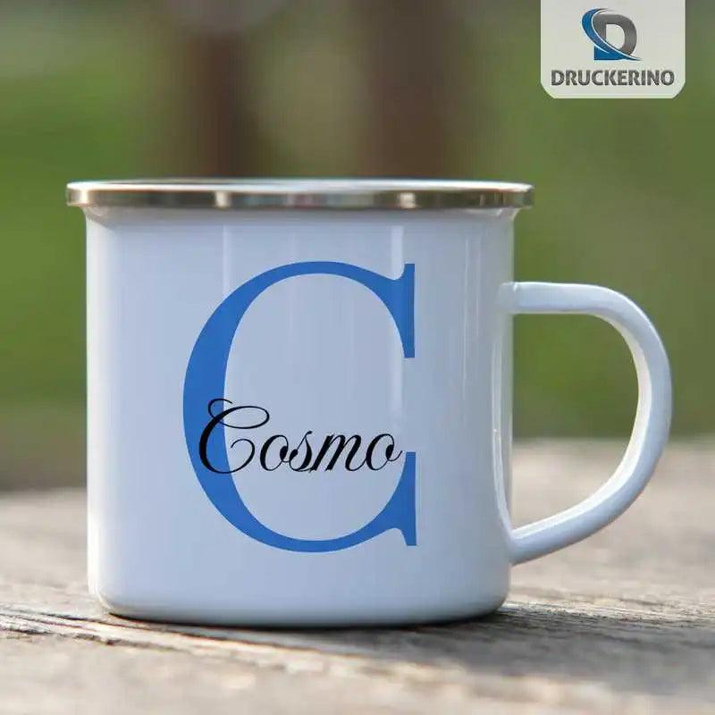 Emaille Tasse mit Namen | Motiv 3 | Cosmo - Druckerino